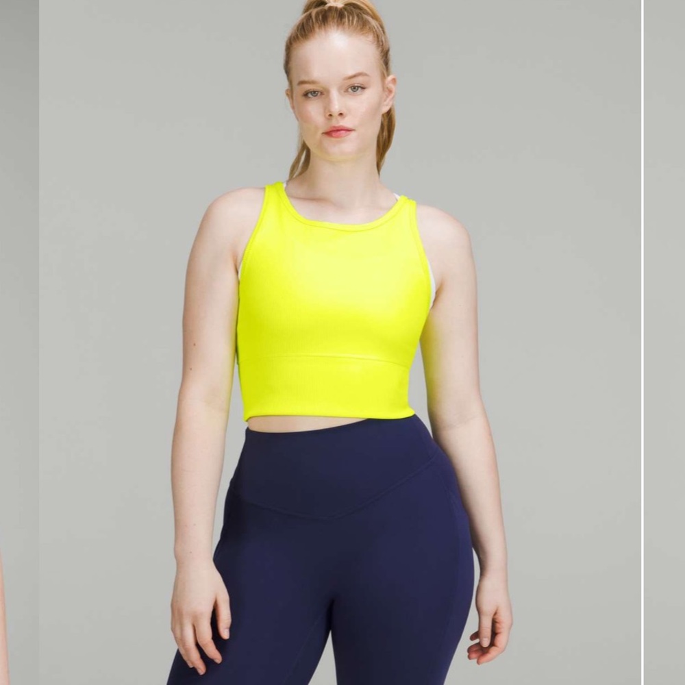 NWT Lululemon Power Pivot Ribbed Tank Top in Highlight Yellow